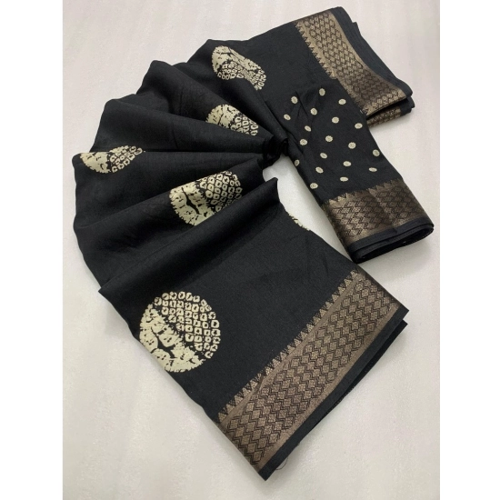 Generic Women's Cotton Crape Printed Saree With Unstitched Blouse 5.5Mtr (Black) Generic Women's Cotton Crape Printed Saree With Unstitched Blouse 5.5Mtr (Black)