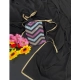 Generic Women's Fox Georgette  Solid Saree With Unstitched Blouse 5.5Mtr (Black)