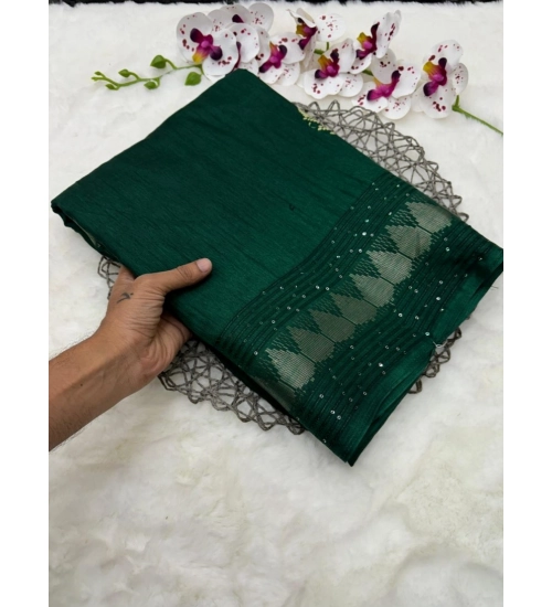 Generic Women's Benny Crape Printed Saree With Unstitched Blouse 5.5Mtr (Green)