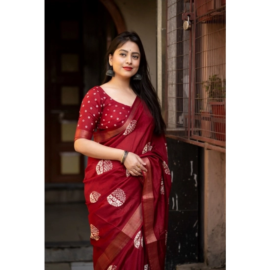 Generic Women's Cotton Crape Printed Saree With Unstitched Blouse 5.5Mtr (Red) Generic Women's Cotton Crape Printed Saree With Unstitched Blouse 5.5Mtr (Red)