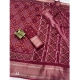 Generic Women's Dola Silk Printed Saree With Unstitched Blouse 5.5Mtr (Maroon)