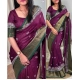 Generic Women's Cotton Silk Printed Saree With Unstitched Blouse 5.5Mtr (Wine)