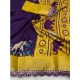 Generic Women's Dola Silk Printed Saree With Unstitched Blouse 5.5Mtr (Purple)