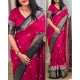 Generic Women's Cotton Silk Printed Saree With Unstitched Blouse 5.5Mtr (Pink)