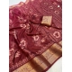 Generic Women's Jacquard Printed Saree With Unstitched Blouse 5.5Mtr (Maroon)