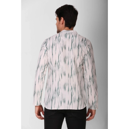 Generic Men's Cotton Rayon Digital Printed Mandarin Collar Short Kurta (Green)