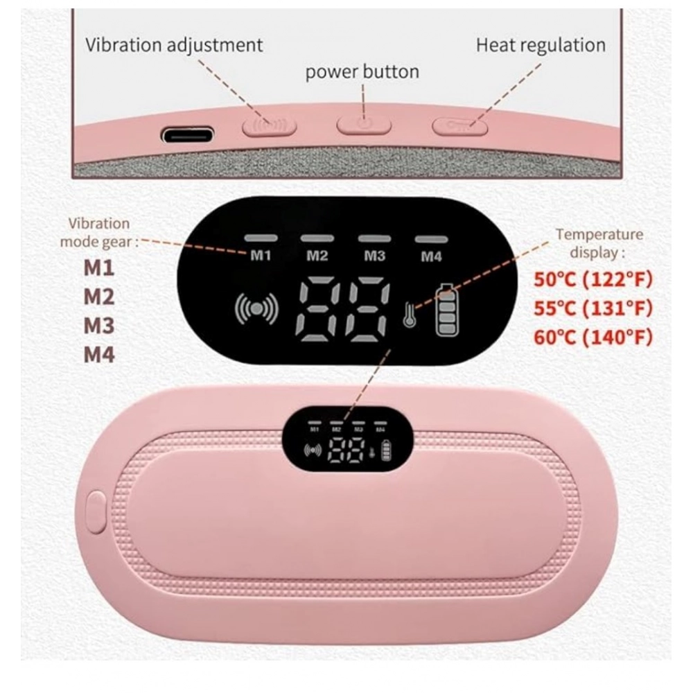 Generic Polyester, Plastic Portable Cordless Heating Pad (Pink)