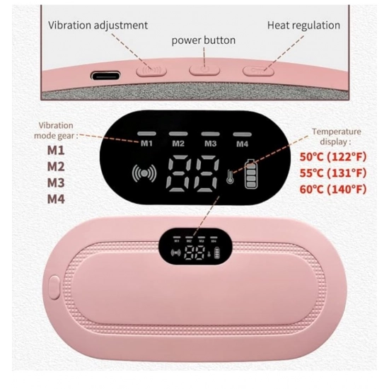 Generic Polyester, Plastic Portable Cordless Heating Pad (Pink)