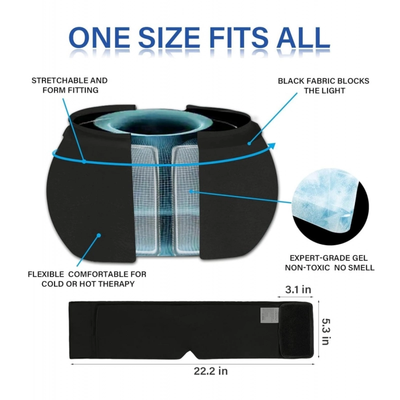 Generic Fabric, Gel Migraine Relief Cap (Black)