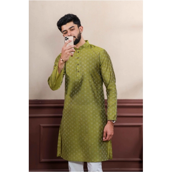 Generic Men's Casual Cotton Printed Full Sleeve Kurta Pyjama Set (Mahendi) Generic Men's Casual Cotton Printed Full Sleeve Kurta Pyjama Set (Mahendi)