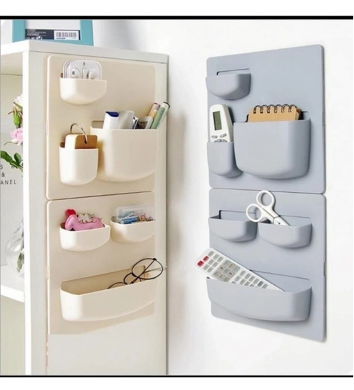 Generic Plastic Wall Mounted Rack Pack Of_2 (Multicolor)