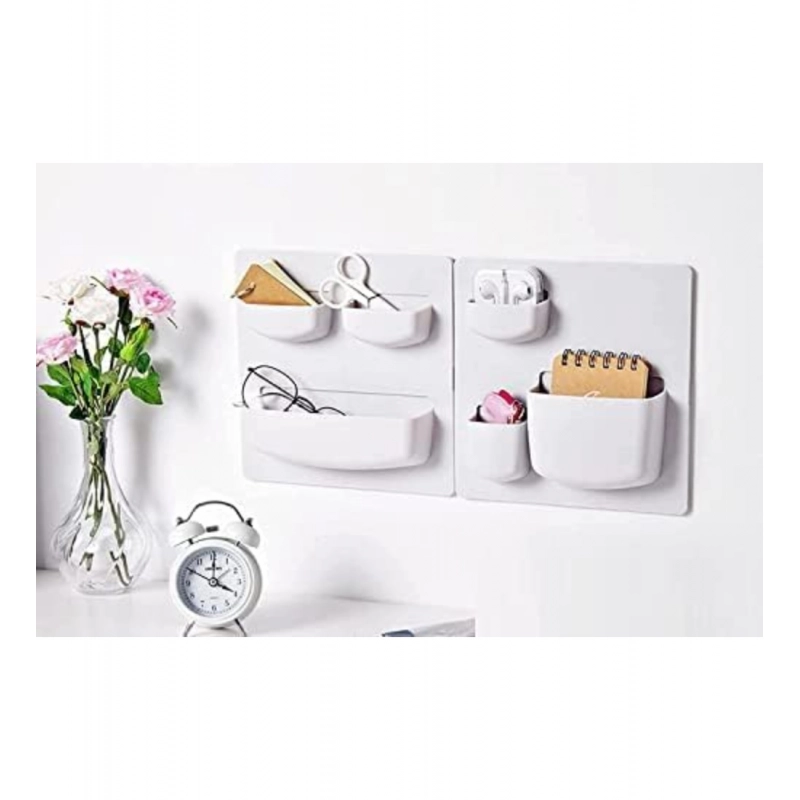 Generic Plastic Wall Mounted Rack Pack Of_2 (Multicolor)