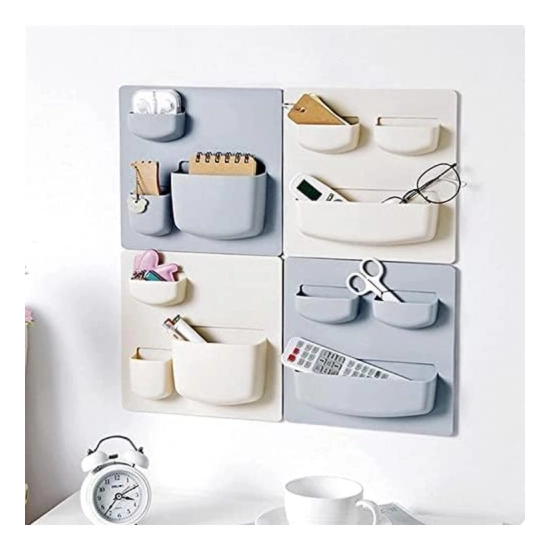 Generic Plastic Wall Mounted Rack Pack Of_2 (Multicolor)