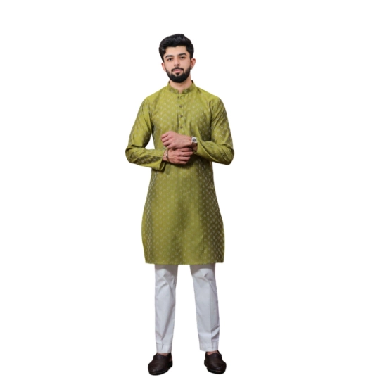 Generic Men's Casual Cotton Printed Full Sleeve Kurta Pyjama Set (Mahendi) Generic Men's Casual Cotton Printed Full Sleeve Kurta Pyjama Set (Mahendi)