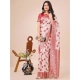 Generic Women's Linen Cotton Printed Saree With Unstitched Blouse 5.5Mtr (Maroon)