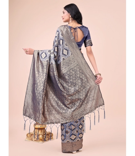 Generic Women's Cotton Printed Saree With Unstitched Blouse 5.5Mtr (Navy Blue) Generic Women's Cotton Printed Saree With Unstitched Blouse 5.5Mtr (Navy Blue)