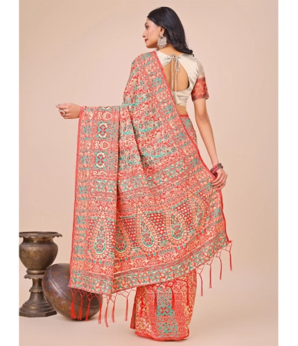 Generic Women's Cotton Printed Saree With Unstitched Blouse 5.5Mtr (Cream) Generic Women's Cotton Printed Saree With Unstitched Blouse 5.5Mtr (Cream)