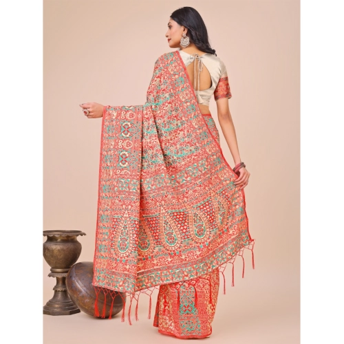 Women's Cotton Printed Saree With Unstitched Blouse 5.5Mtr (Cream) Women's Cotton Printed Saree With Unstitched Blouse 5.5Mtr (Cream)