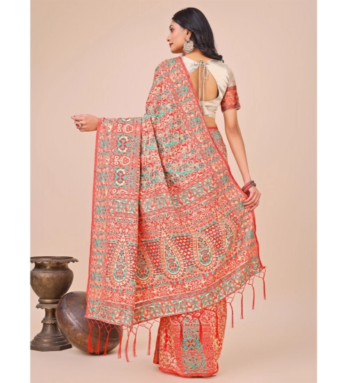 Generic Women's Cotton Printed Saree With Unstitched Blouse 5.5Mtr (Cream)