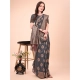 Generic Women's Cotton Printed Saree With Unstitched Blouse 5.5Mtr (Black)