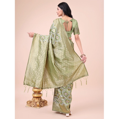 Women's Cotton Printed Saree With Unstitched Blouse 5.5Mtr (Mhendi Green) Women's Cotton Printed Saree With Unstitched Blouse 5.5Mtr (Mhendi Green)