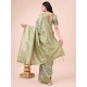 Generic Women's Cotton Printed Saree With Unstitched Blouse 5.5Mtr (Mhendi Green)
