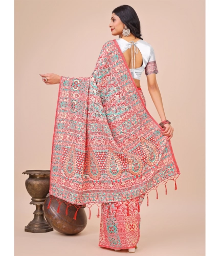 Generic Women's Cotton Printed Saree With Unstitched Blouse 5.5Mtr (White) Generic Women's Cotton Printed Saree With Unstitched Blouse 5.5Mtr (White)