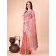 Generic Women's Linen Cotton Printed Saree With Unstitched Blouse 5.5Mtr (Pink) Generic Women's Linen Cotton Printed Saree With Unstitched Blouse 5.5Mtr (Pink)