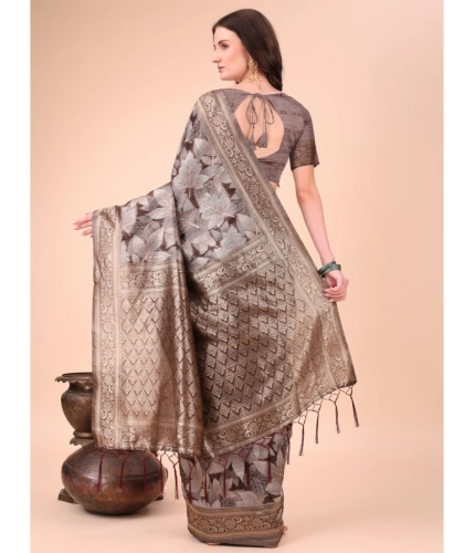 Generic Women's Cotton Printed Saree With Unstitched Blouse 5.5Mtr (Brown) Generic Women's Cotton Printed Saree With Unstitched Blouse 5.5Mtr (Brown)