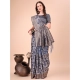 Generic Women's Cotton Printed Saree With Unstitched Blouse 5.5Mtr (Navy Blue) Generic Women's Cotton Printed Saree With Unstitched Blouse 5.5Mtr (Navy Blue)