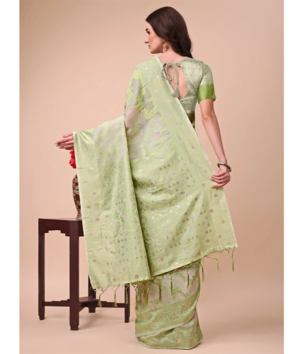 Generic Women's Cotton Printed Saree With Unstitched Blouse 5.5Mtr (Light Green) Generic Women's Cotton Printed Saree With Unstitched Blouse 5.5Mtr (Light Green)