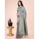 Generic Women's Cotton Printed Saree With Unstitched Blouse 5.5Mtr (Green)