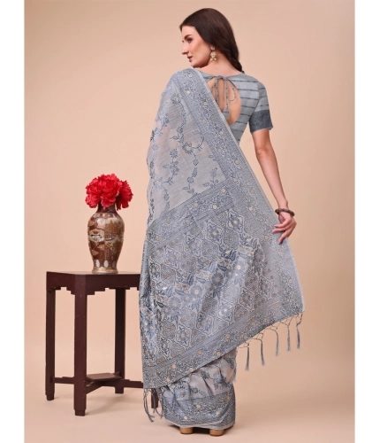 Generic Women's Cotton Printed Saree With Unstitched Blouse 5.5Mtr (Grey) Generic Women's Cotton Printed Saree With Unstitched Blouse 5.5Mtr (Grey)