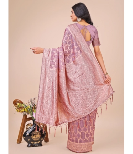 Generic Women's Linen Cotton Printed Saree With Unstitched Blouse 5.5Mtr (Purple) Generic Women's Linen Cotton Printed Saree With Unstitched Blouse 5.5Mtr (Purple)