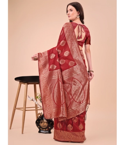 Generic Women's Cotton Printed Saree With Unstitched Blouse 5.5Mtr (Maroon) Generic Women's Cotton Printed Saree With Unstitched Blouse 5.5Mtr (Maroon)