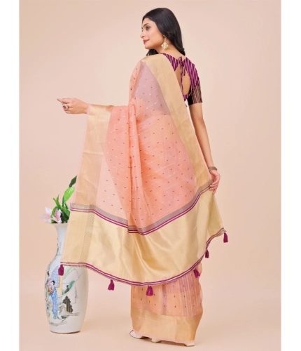 Generic Women's Organza Printed Saree With Unstitched Blouse 5.5Mtr (Light Pink) Generic Women's Organza Printed Saree With Unstitched Blouse 5.5Mtr (Light Pink)