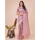 Generic Women's Linen Cotton Printed Saree With Unstitched Blouse 5.5Mtr (Purple)
