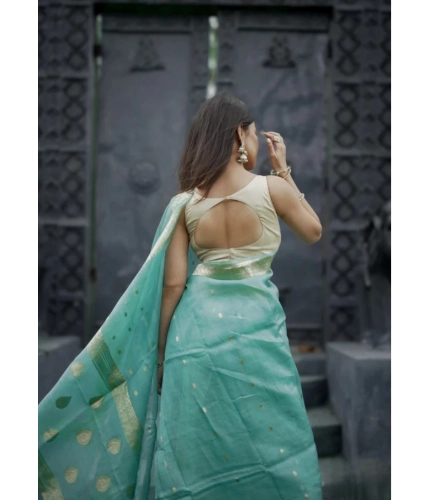 Generic Women's Cotton Printed Saree With Unstitched Blouse 5.5Mtr (Sky) Generic Women's Cotton Printed Saree With Unstitched Blouse 5.5Mtr (Sky)