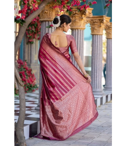 Generic Women's Silk Printed Saree With Unstitched Blouse 5.5Mtr (Pink) Generic Women's Silk Printed Saree With Unstitched Blouse 5.5Mtr (Pink)