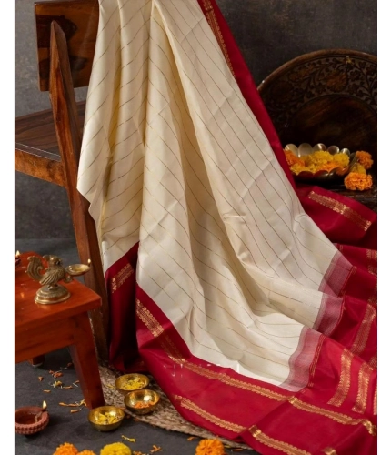Generic Women's Silk Printed Saree With Unstitched Blouse 5.5Mtr (Off White) Generic Women's Silk Printed Saree With Unstitched Blouse 5.5Mtr (Off White)