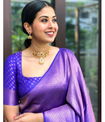 Generic Women's Silk Printed Saree With Unstitched Blouse 5.5Mtr (Blue) Generic Women's Silk Printed Saree With Unstitched Blouse 5.5Mtr (Blue)