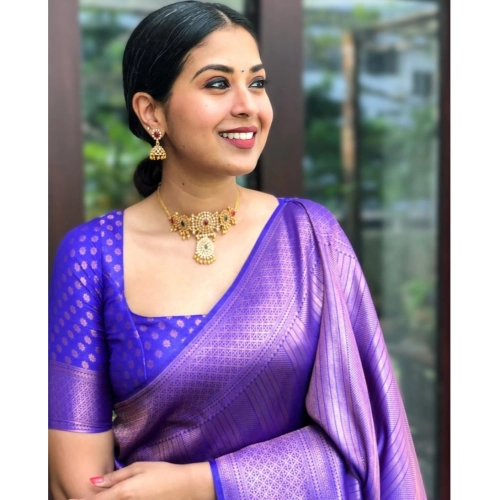 Women's Silk Printed Saree With Unstitched Blouse 5.5Mtr (Blue) Women's Silk Printed Saree With Unstitched Blouse 5.5Mtr (Blue)