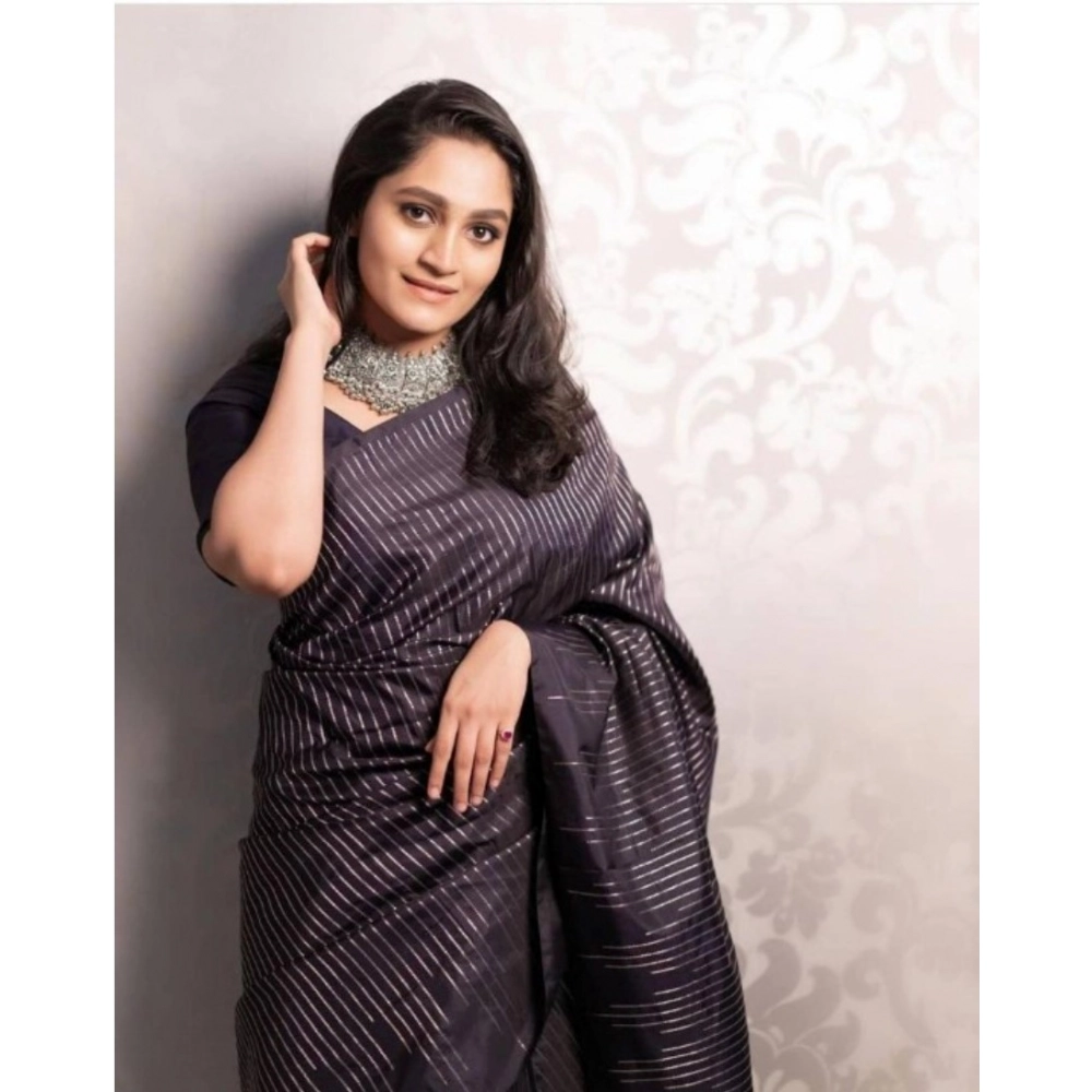 Generic Women's Silk Printed Saree With Unstitched Blouse 5.5Mtr (Black) Generic Women's Silk Printed Saree With Unstitched Blouse 5.5Mtr (Black)
