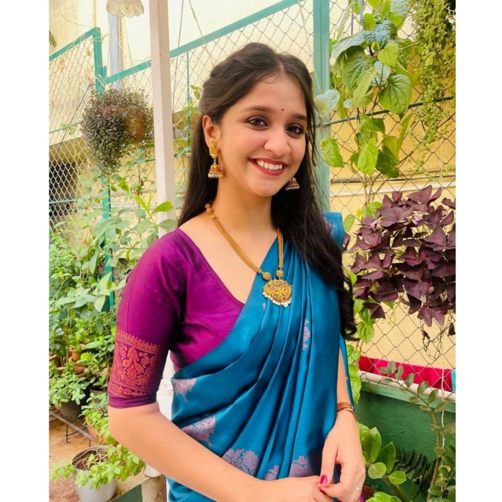 Generic Women's Silk Printed Saree With Unstitched Blouse 5.5Mtr (Rama) Generic Women's Silk Printed Saree With Unstitched Blouse 5.5Mtr (Rama)