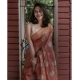 Generic Women's Silk Printed Saree With Unstitched Blouse 5.5Mtr (Maroon)