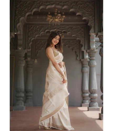 Generic Women's Cotton Printed Saree With Unstitched Blouse 5.5Mtr (Cream) Generic Women's Cotton Printed Saree With Unstitched Blouse 5.5Mtr (Cream)