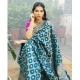 Generic Women's Silk Printed Saree With Unstitched Blouse 5.5Mtr (Sky Blue)