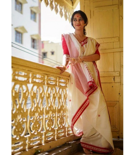 Generic Women's Cotton Printed Saree With Unstitched Blouse 5.5Mtr (White) Generic Women's Cotton Printed Saree With Unstitched Blouse 5.5Mtr (White)
