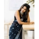 Generic Women's Cotton  Printed Saree With Unstitched Blouse 5.5Mtr (Black)