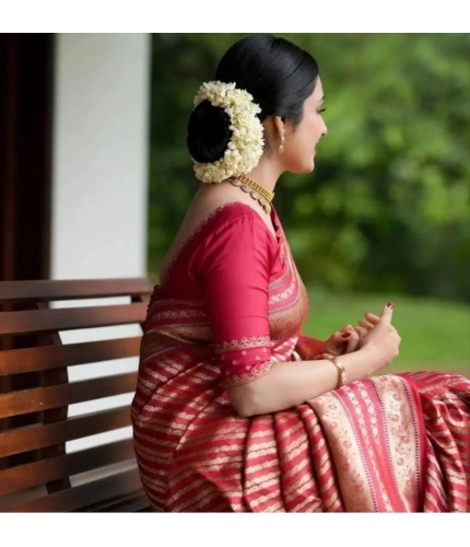 Generic Women's Silk Printed Saree With Unstitched Blouse 5.5Mtr (Pink) Generic Women's Silk Printed Saree With Unstitched Blouse 5.5Mtr (Pink)